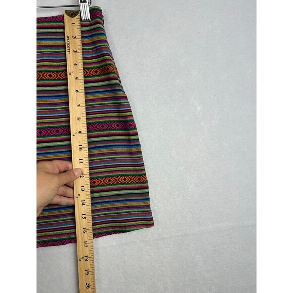 Tribal FESTIVAL BOHO Multicolor Embroidered Woven Western Skirt Mini Navajo S - Picture 11 of 11